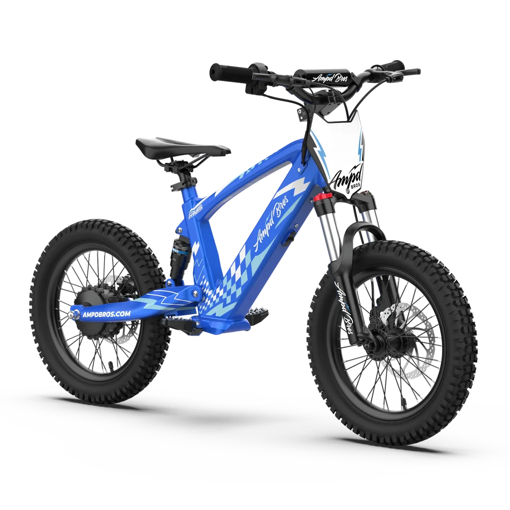 Ampd Bros - EVO Racing 16" Kids Electric Dirt Bike Blue Off-Road