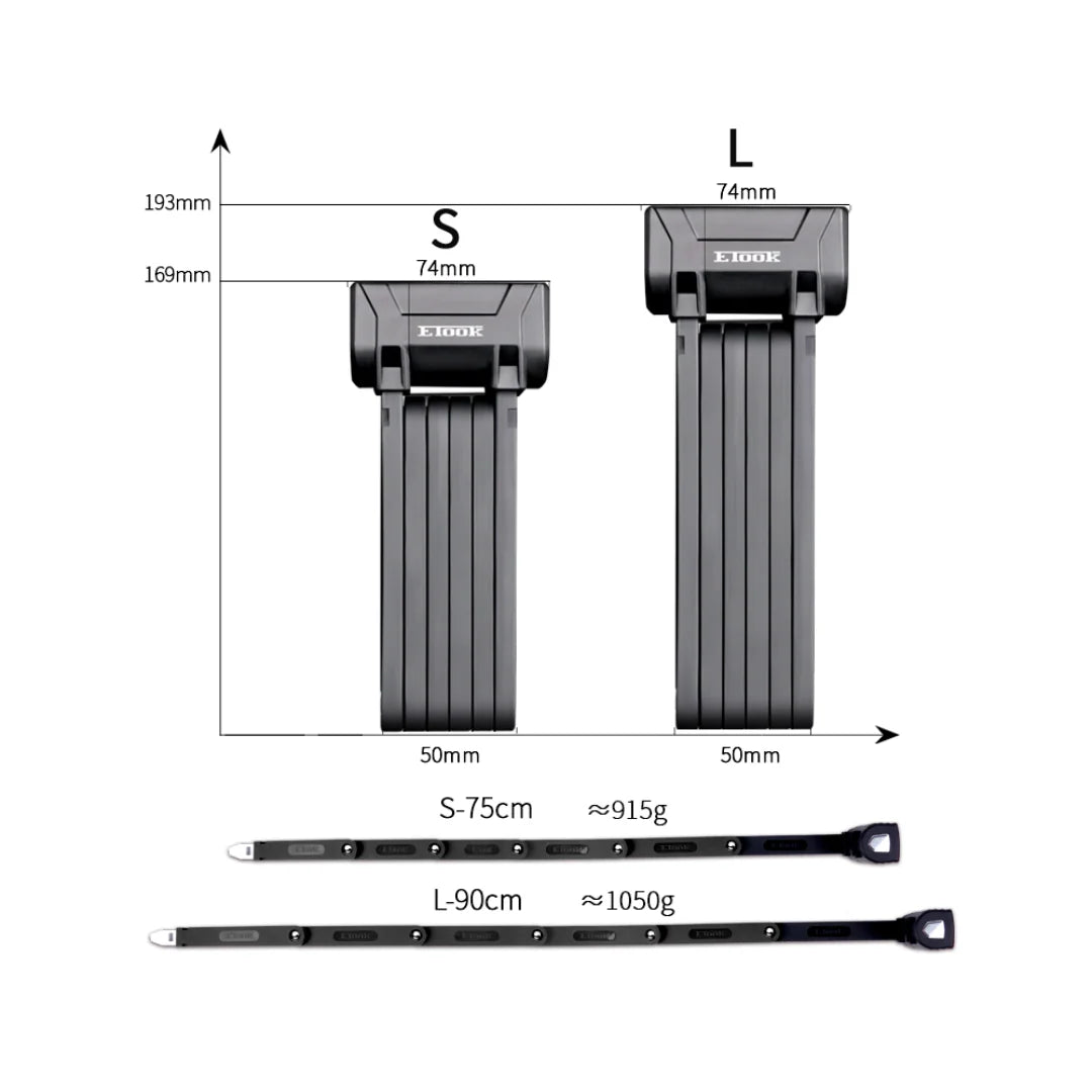 ETOOK Folding Locatable Hardened Code Lock 90cm