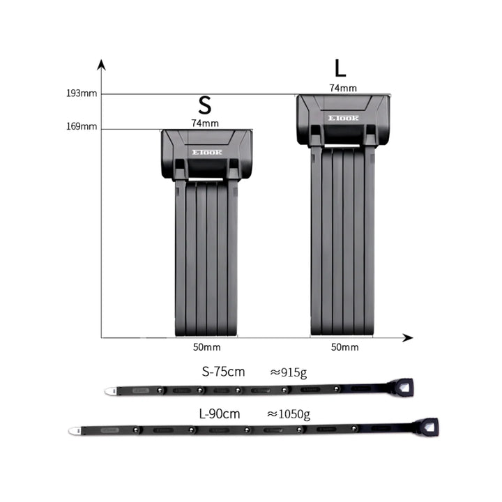 ETOOK Folding Locatable Hardened Code Lock 90cm