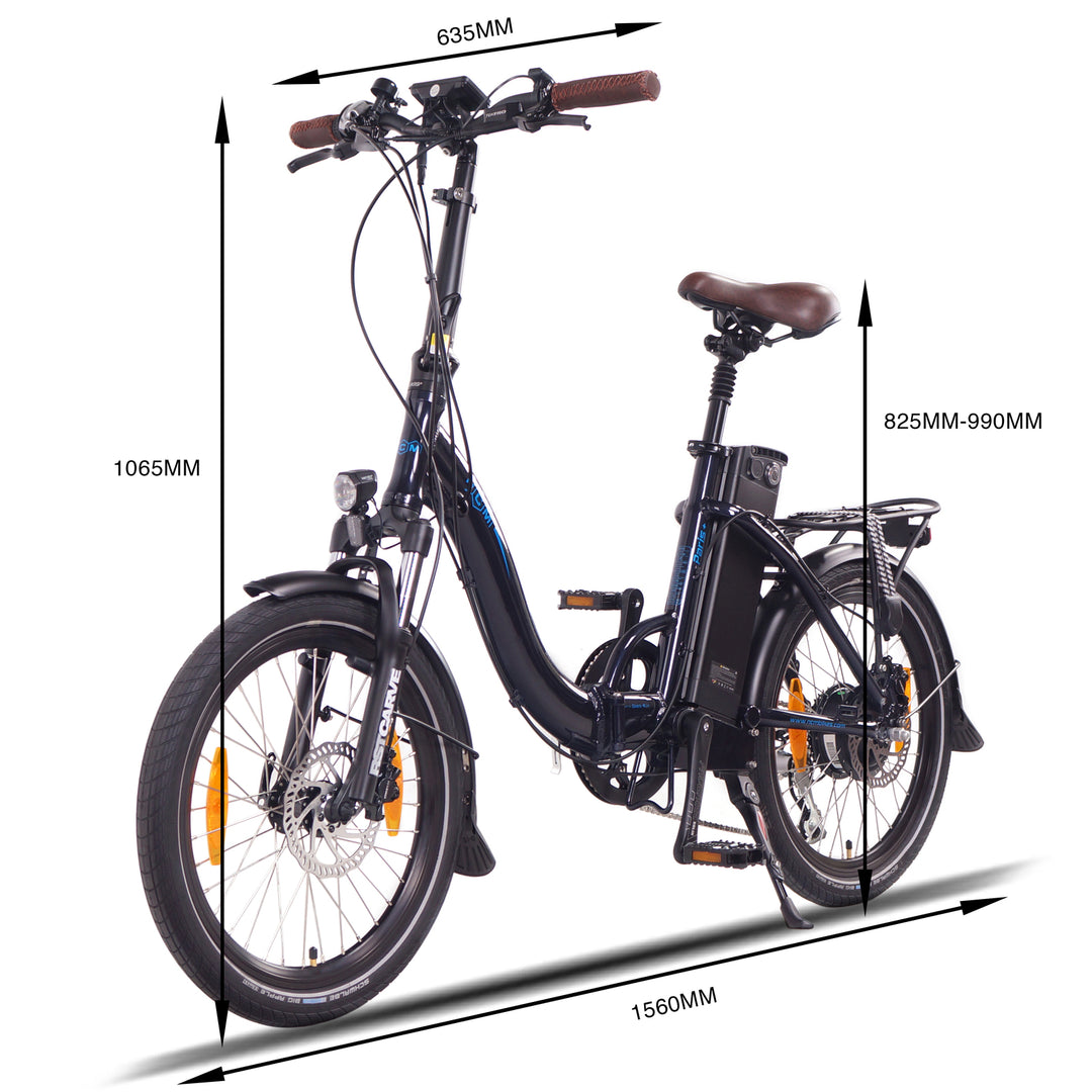 NCM Paris+ Folding E-Bike, 250W, 36V 19Ah 684Wh Battery