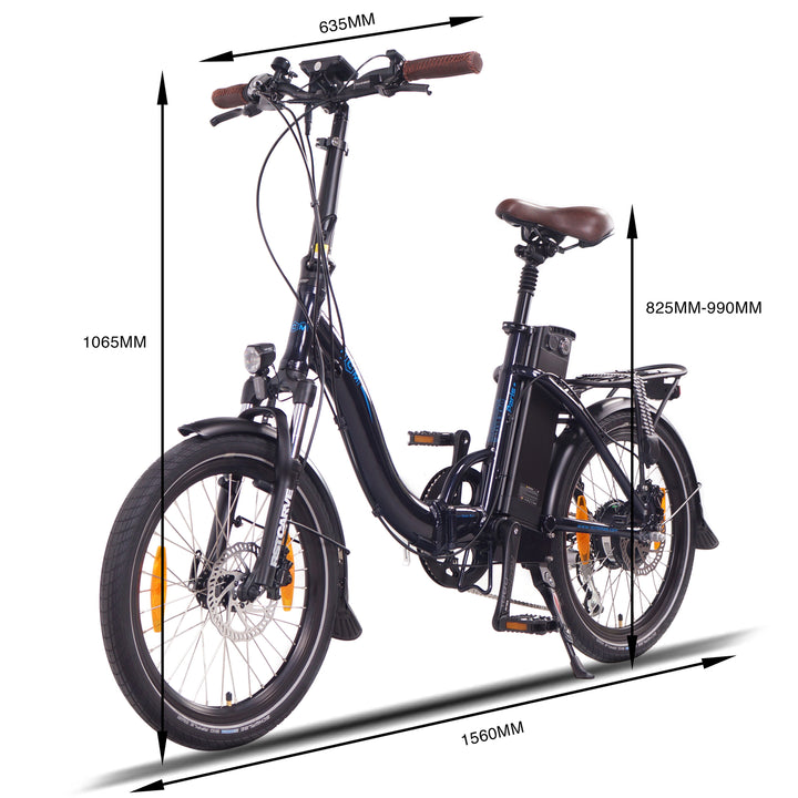 NCM Paris+ Folding E-Bike, 250W, 36V 19Ah 684Wh Battery