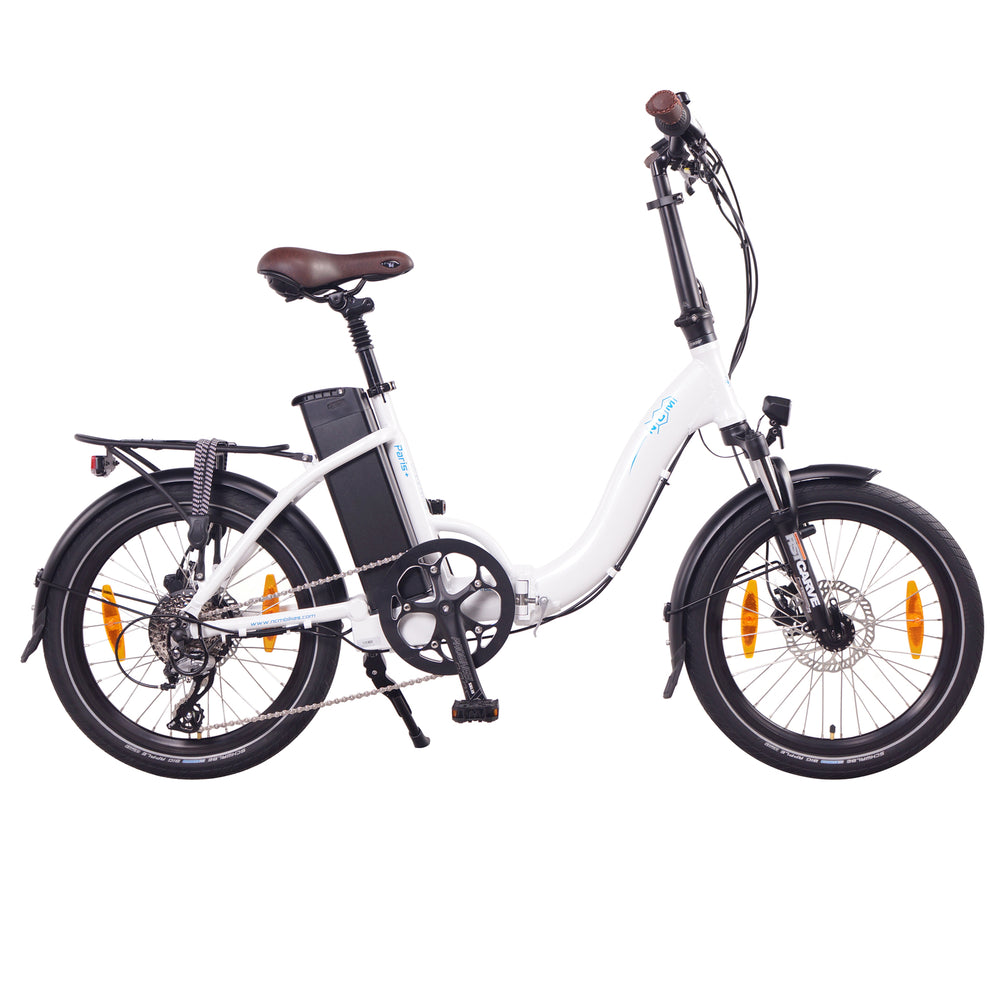 NCM Paris+ Folding E-Bike, 250W, 36V 19Ah 684Wh Battery White