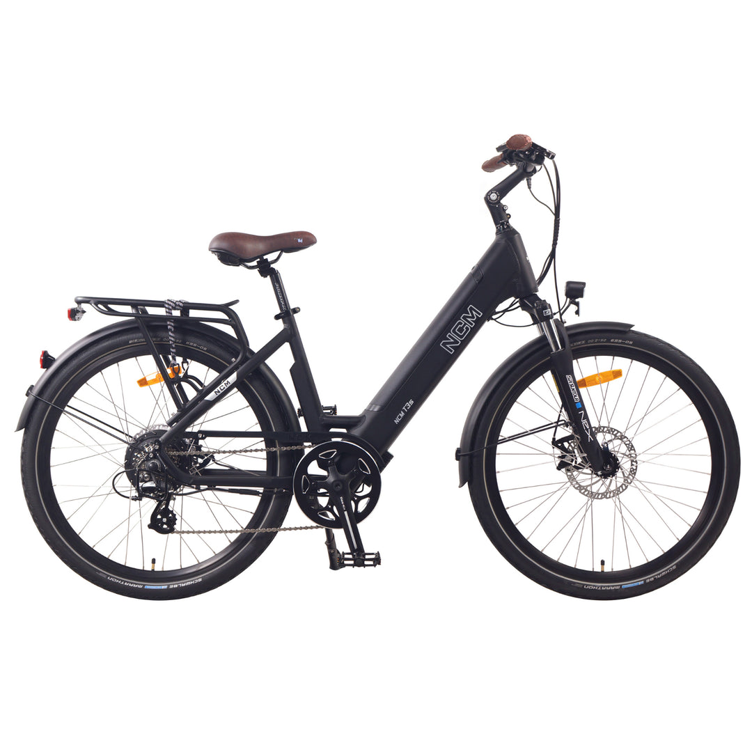 NCM Milano T3S Step Trekking E-Bike, City Electric Bike, 250W, 48V 12Ah 576Wh Battery - 26" Black
