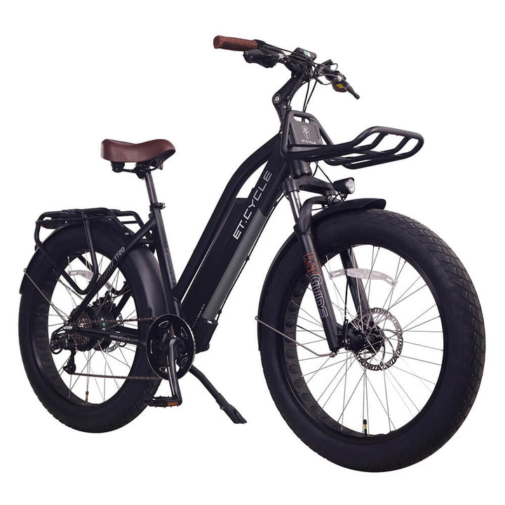 ET-Cycle T720 Step-Thru Fat Trekking E-Bike, 70Nm Torque, 48V 15Ah 720Wh Battery Black