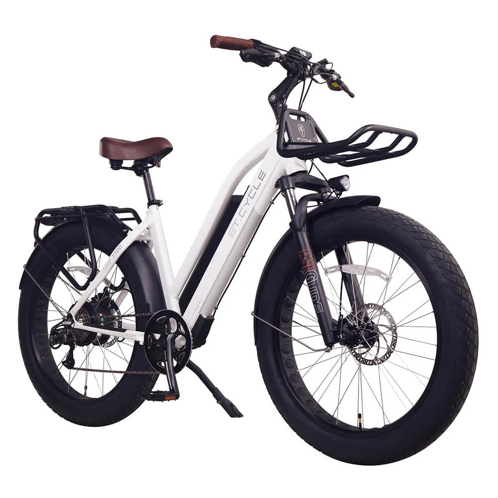 ET-Cycle T720 Step-Thru Fat Trekking E-Bike, 70Nm Torque, 48V 15Ah 720Wh Battery White
