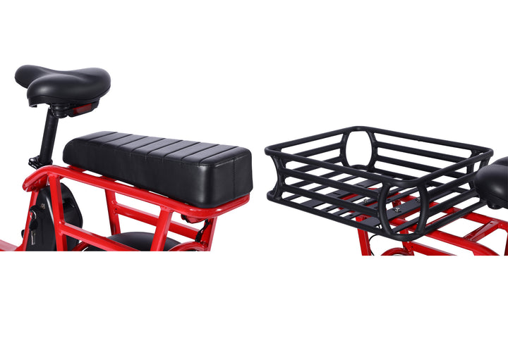 VAMOS AMIGO COMBO: Rear Basket + Rear Seat & Footpegs - E-Move Bikes