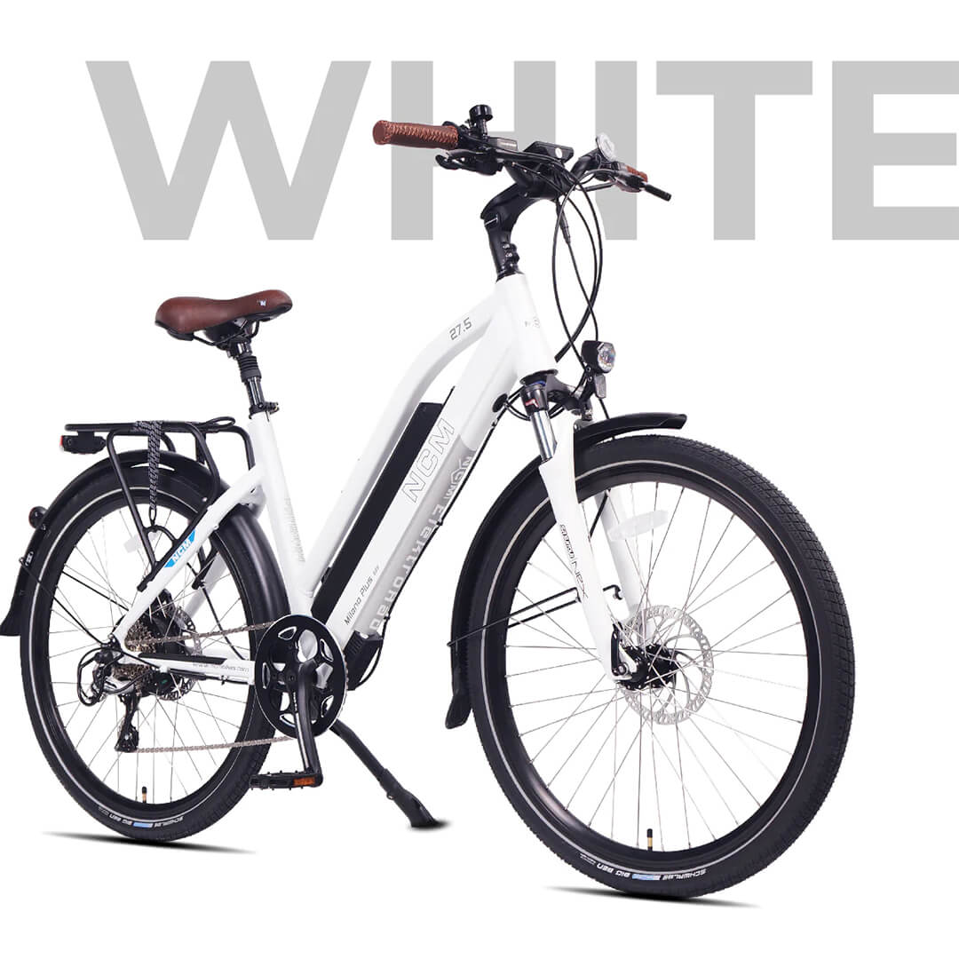 NCM Milano Plus Trekking E-Bike, City-Bike, 250W, 48V 16Ah 768Wh Battery White 26"